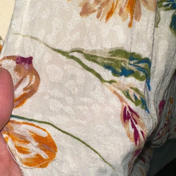 Style Rack LA • Women’s Open Kimono Shacket White Floral Dolman Batwing Sz. Sm - Picture 4 of 11